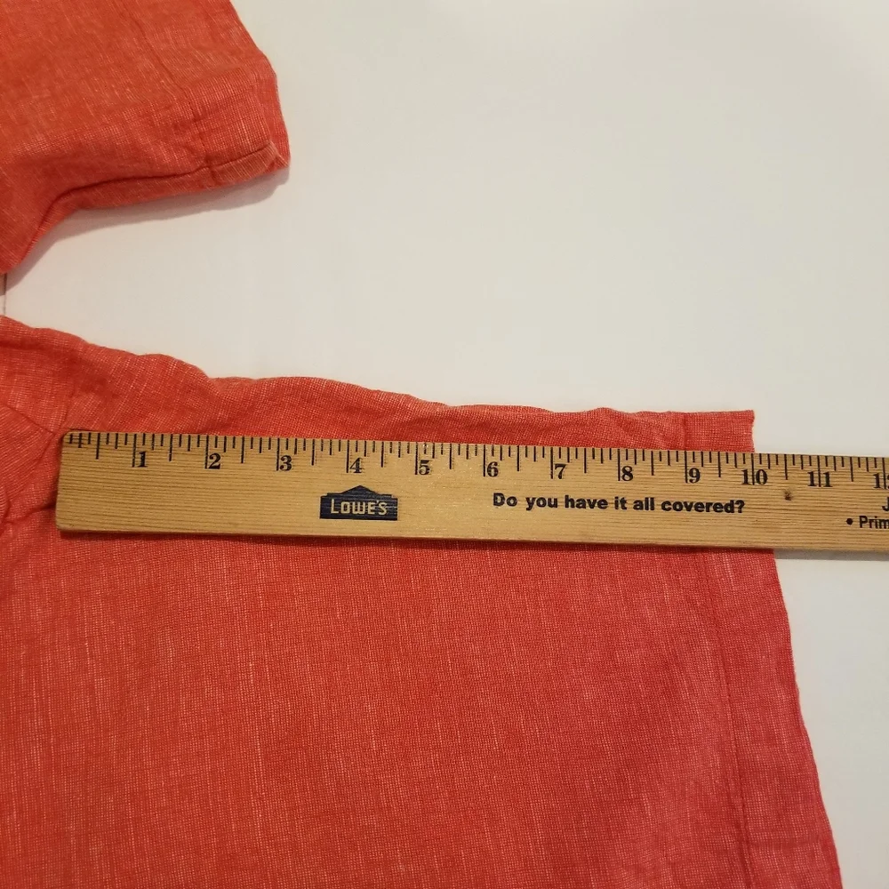 Banana Republic Shorts Men's 32 Linen Cotton Coral Orange Flat Front Casual - Picture 6 of 7